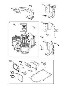 Cylinder Group Diagram and Parts List for 385777-0010-B5  Briggs and Stratton Engine